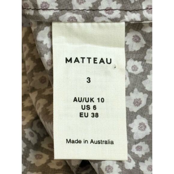 Matteau NWT Shirred Floral-Print Organic Cotton-Poplin Maxi Dress 10 AU 6 US - Picture 6 of 9